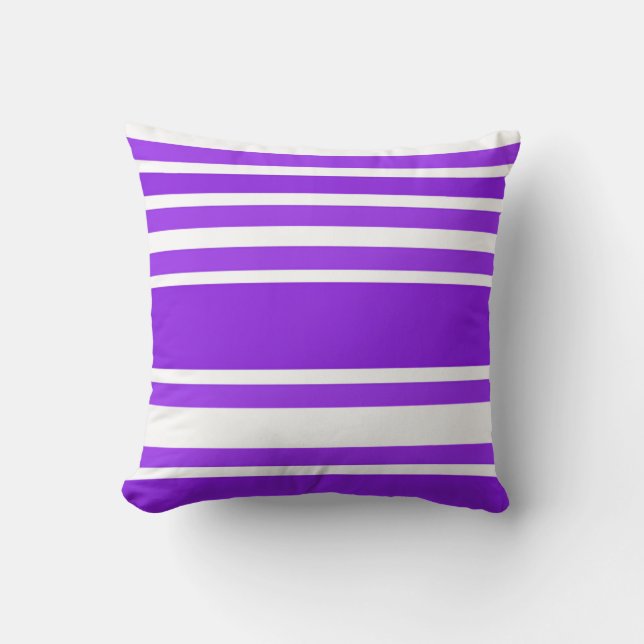 Modern Violet Striped Pattern for Stylish Decor Cushion (Front)