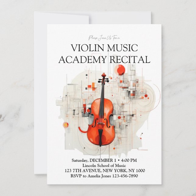 Modern Violin Music Academy Special Recital Invitation (Front)