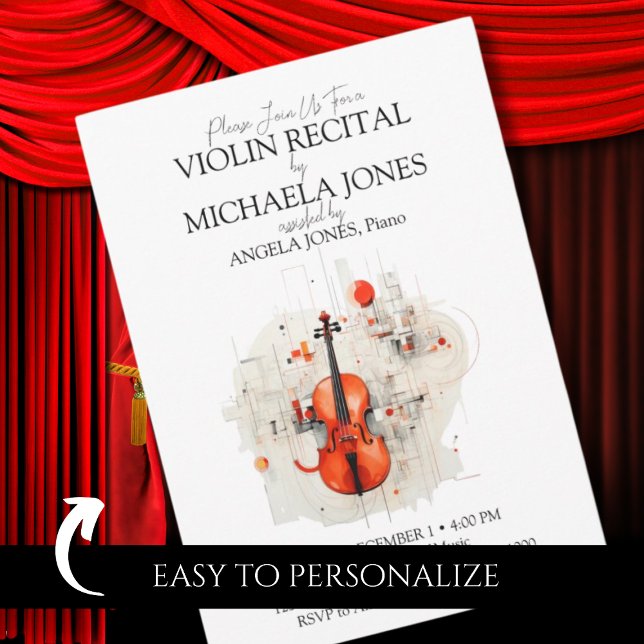 Modern Violin Music Academy Special Recital Invitation (Creator Uploaded)