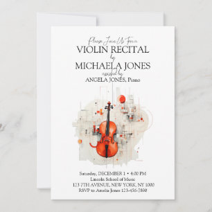 Modern Violin Music Recital Invitation & Program 