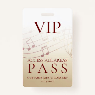 Modern VIP All Access Pass Outdoor Event ID Badge