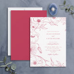 Modern Vivid Magenta Line Art Floral Wedding Invit Invitation<br><div class="desc">Looking for a wedding invitation that really stands out? Then our modern Vivid Magenta line art floral wedding invitation design is the perfect choice! This stunning design has all the elegance of a classic wedding, but with enough unique details to make it special. The beautiful Vivid Magenta hand drawn line...</div>