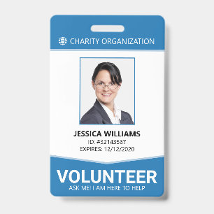 Modern Volunteer ID Badge