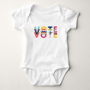 Modern Vote Baby in Pink, Blue and Yellow Bodysuit