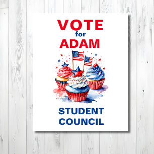 Modern Vote for Class President: cupcake Flyer