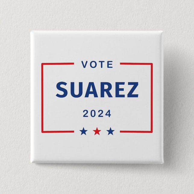 Modern Vote Francis Suarez 2024 Stars Box 15 Cm Square Badge (Front)
