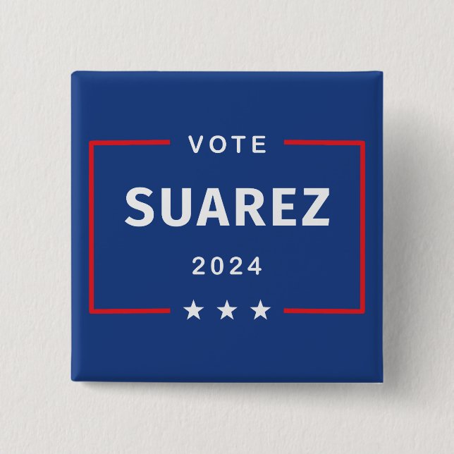 Modern Vote Francis Suarez 2024 Stars Box Dark 15 Cm Square Badge (Front)
