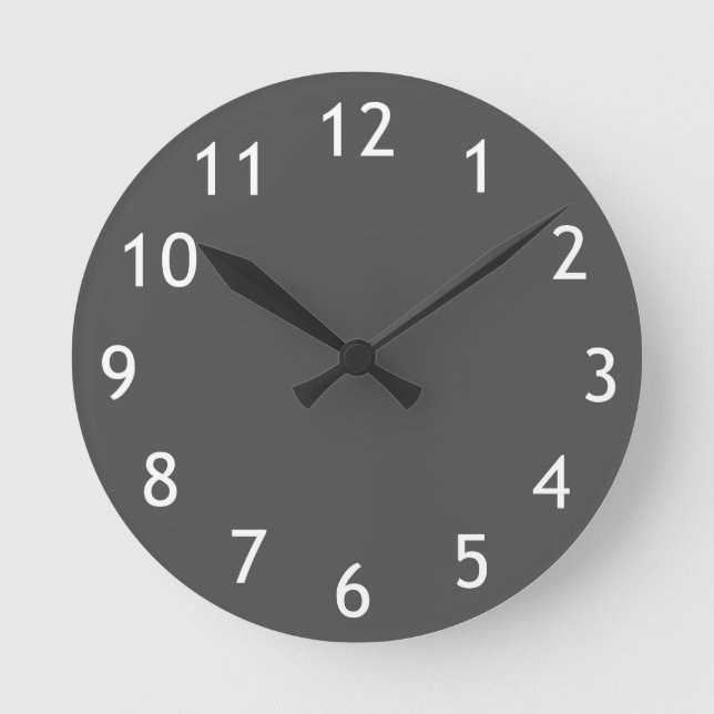 Modern wall clock in grey (Front)