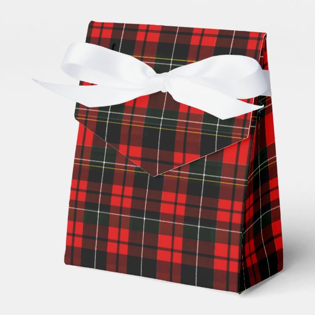 Modern Wallace Red Scottish Tartan Plaid Pattern Favour Box (Front Side)