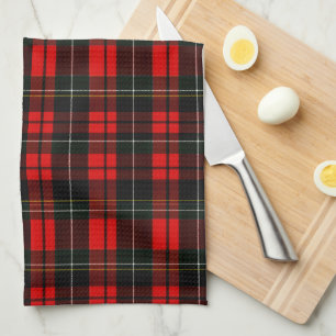 Modern Wallace Red Scottish Tartan Plaid Tea Towel