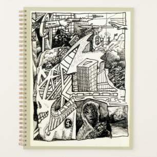 "Modern Warfare", ink drawing Planner