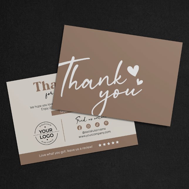 Modern Warm Small Business Discount Thank You Card (Creator Uploaded)