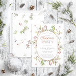 Modern Warm Winter Berry Christmas Party Invitation<br><div class="desc">What better way to get into the holiday spirit than by hosting a Modern Warm Winter Berry Christmas party? This festive and modern holiday card is the perfect way to invite your family and friends to an annual holiday party, or the annual corporate party. The beautiful watercolor winter and berries...</div>