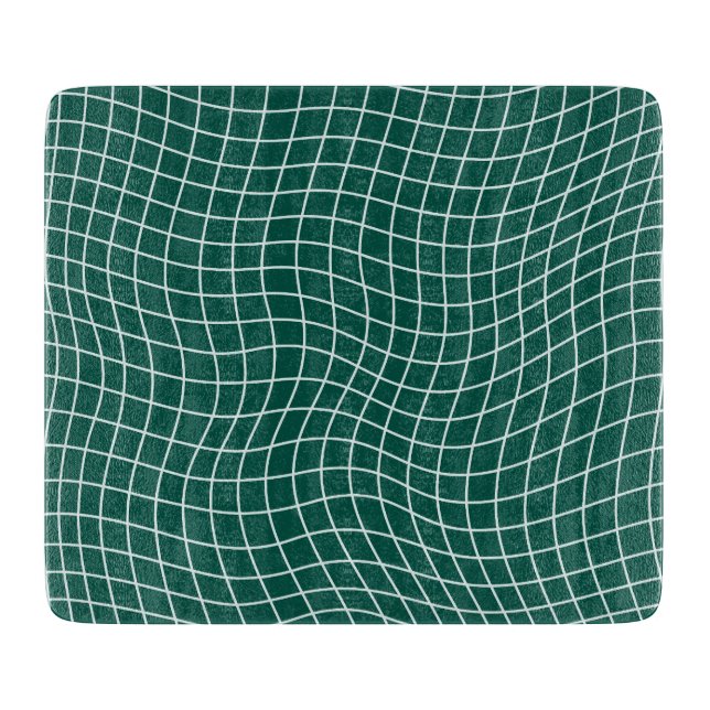 Modern Warped Grid | Minimalist Fluid Geometric Cutting Board (Front)