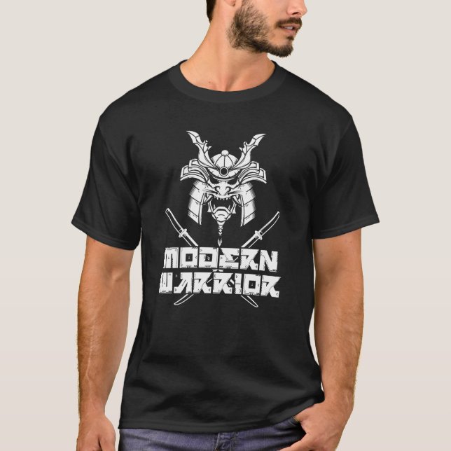 Modern Warrior Samurai Japanese Mask T-Shirt (Front)
