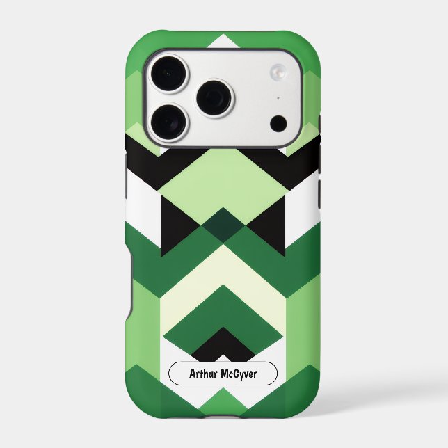 Modern Wasabi Green Block Chevron Design GIft (Back)