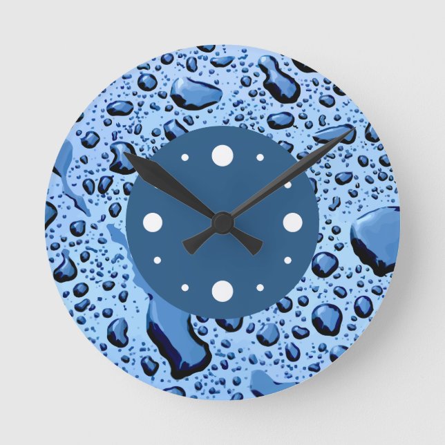 Modern Water Drops Bathroom Wall Clocks (Front)