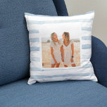 Modern Water Pastel Blue Stripes | Photo  Cushion<br><div class="desc">Pillows make for thoughtful and practical gifts, offering comfort and relaxation to the recipient. Here's a description of pillows as a gift: Give the gift of ultimate comfort and relaxation with these luxurious pillows. Crafted with the finest materials, these pillows are designed to provide a blissful sleep experience and promote...</div>