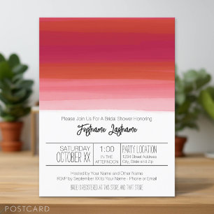 Modern Watercolor Abstract Bridal Shower Postcard