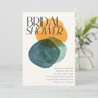 Modern Watercolor Abstract Circles Bridal Shower