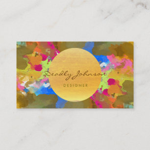 Modern Watercolor Abstract Elegant Cool Business Card