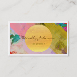 Modern Watercolor Abstract Elegant Cool Business Card