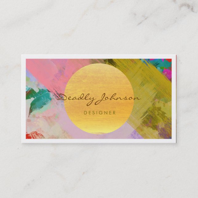 Modern Watercolor Abstract Elegant Cool Business Card (Front)