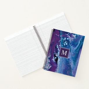 Modern Watercolor Abstract Monogram Notebook