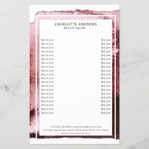 Modern Watercolor Abstract White Burgunder Flyer