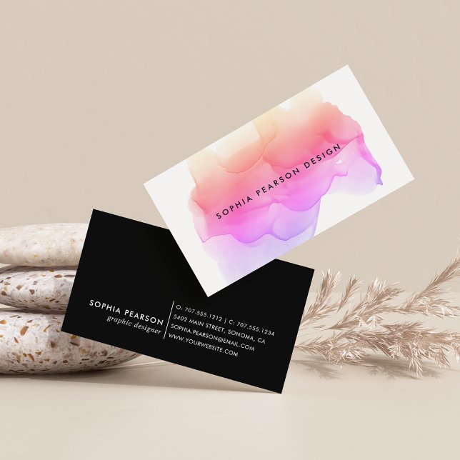 Modern Watercolor Blot Business Card (Creator Uploaded)