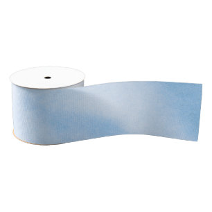 Modern Watercolor Blue Clouds Grosgrain Ribbon