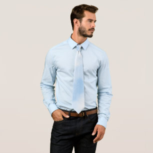 Modern Watercolor Blue Clouds Tie
