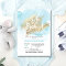 Modern Watercolor Blue Gold Oh Baby Shower 3.5x5"