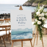 Modern Watercolor Blue Ocean Wedding Welcome Sign<br><div class="desc">Modern Watercolor Blue Ocean Wedding Welcome Sign - available as instant download</div>