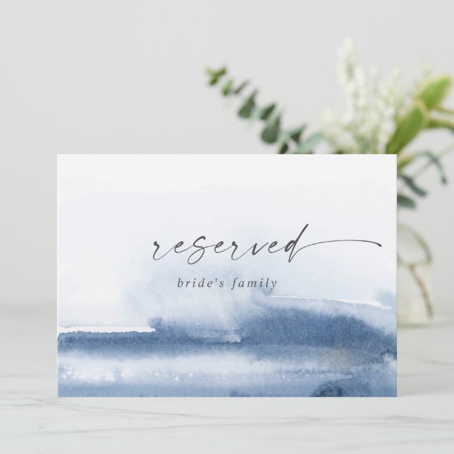 Modern Watercolor | Blue Reserved Sign (Standing Front)