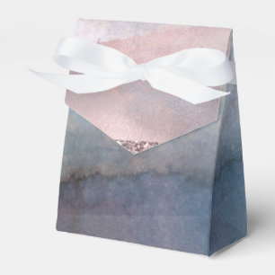 Modern Watercolor Blue & Rose Gold Pink Favour Favour Box