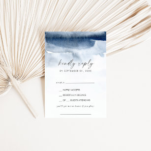 Modern Watercolor   Blue Song Request RSVP Card