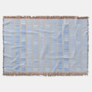 Modern Watercolor Blue Strokes on Grey Throw Blanket