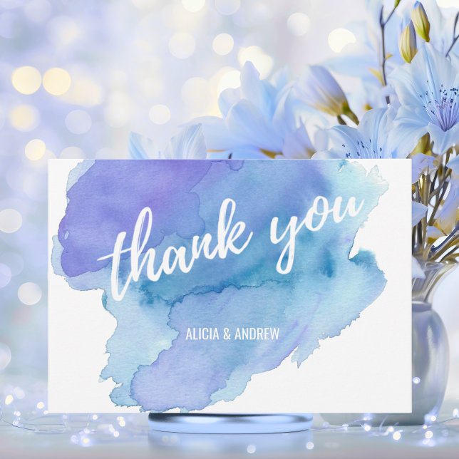 Modern Watercolor Blue Teal Turquoise THANK YOU (Modern Watercolor Blue Teal Turquoise THANK YOU)