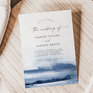 Modern Watercolor   Blue The Wedding Of Invitation