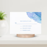 Modern Watercolor Blue Turquoise RSVP Insert Cards<br><div class="desc">Lovely modern watercolor Response RSVP wedding cards.  Aqua dark and light blue,  teal,  turquoise colours.  Perfect for beach destination wedding themes,  Bat / Bar Mitzvah,  Birthday,  Anniversary,  etc... .  Water  / ocean design. Editable cards - easy to add your info or changed text font,  colour and size.</div>