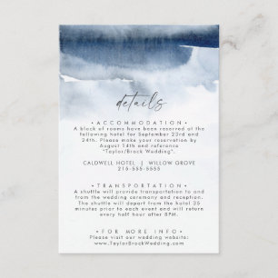 Modern Watercolor   Blue Wedding Details Enclosure Card