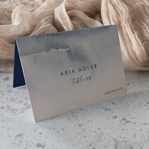 Modern Watercolor   Blue Wedding Place Cards