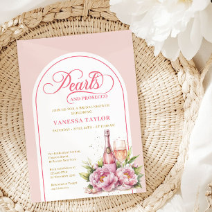 Modern Watercolor Blush and Gold Bridal Shower Invitation