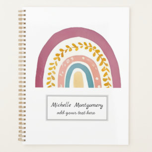 Modern Watercolor Boho Rainbow Custom Planner
