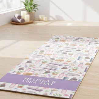 Modern Watercolor Boho Zen Yoga Aesthetic Pattern Mat