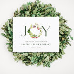 Modern watercolor botanical joy corporate holiday<br><div class="desc">Modern watercolor botanical joy chic elegant corporate holiday postcard. Modern rustic beautiful watercolour painted foliage classy elegant design. Part of a collection.</div>