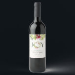 Modern watercolor botanical joy corporate wine label<br><div class="desc">Modern watercolor botanical joy chic elegant corporate holiday bottle label. Modern rustic beautiful watercolour painted foliage classy elegant design. Part of a collection.</div>
