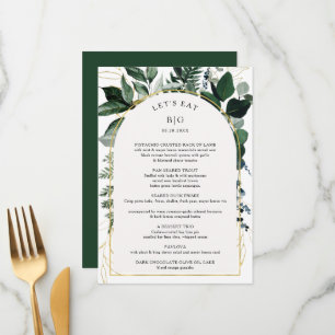 Modern watercolor Botanical rehearsal dinner Menu
