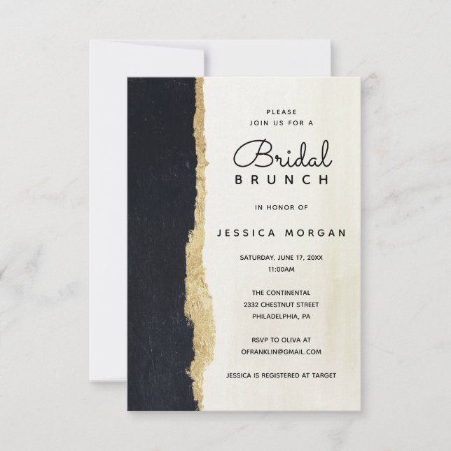 Modern Watercolor Bridal Brunch Invitation (Front)